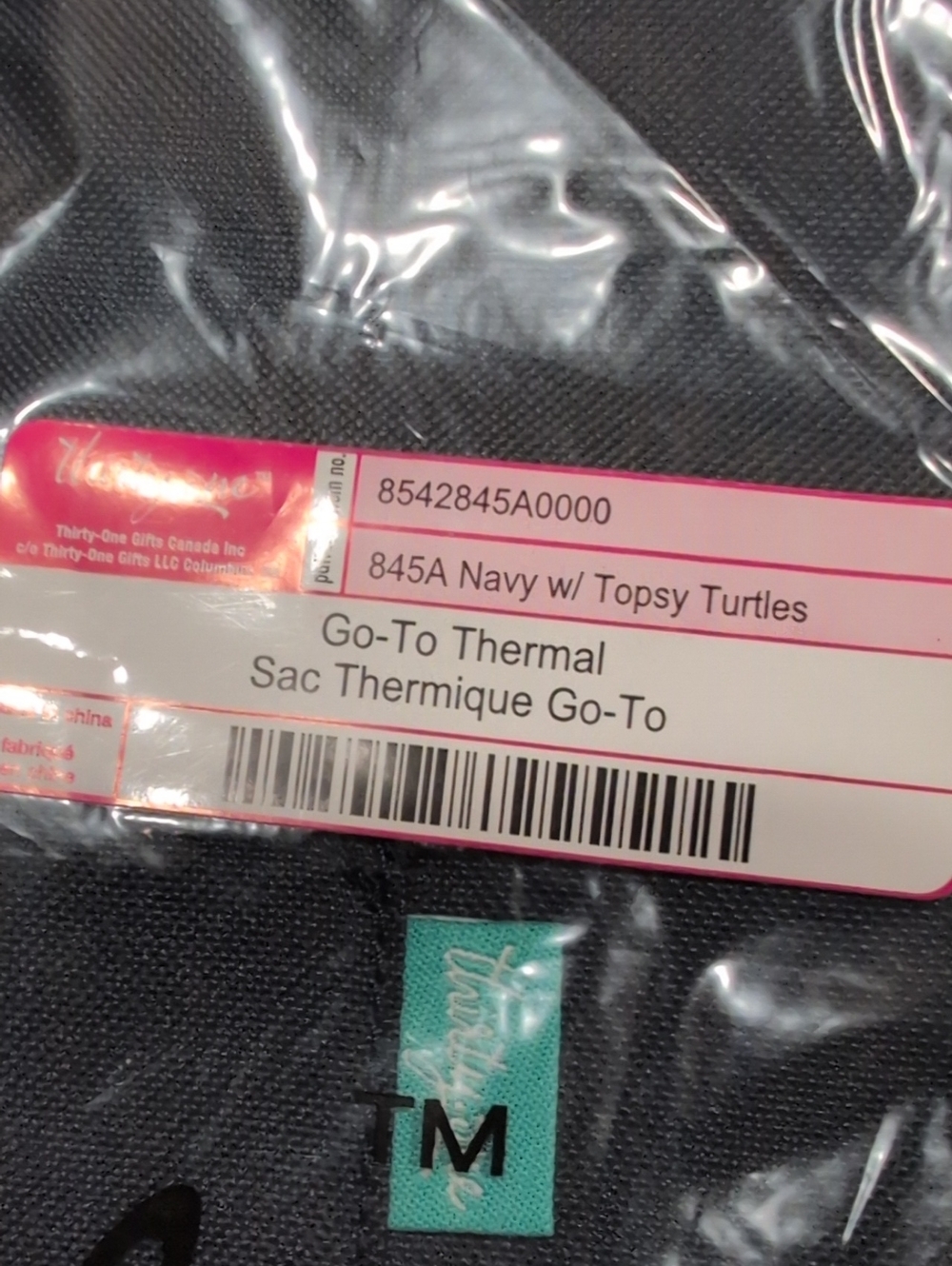 thirty-one Navy Thermal Go-To Bag with Teal Accent
